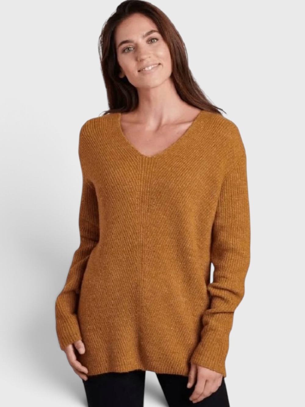 930 Kuhl V-Neck Merino Wool Blend Tunic Sweater
